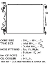 CSF Radiators OEM Plastic Radiator for Kia Rondo 2.7L 2007-2012, 1 Row, Aluminum Core                                     - 3408 - Image 2