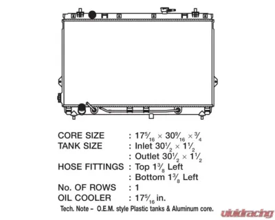 CSF Radiators OEM Plastic Radiator for Kia Sedona 3.8L 2006-2010, Downflow Design - 3409
