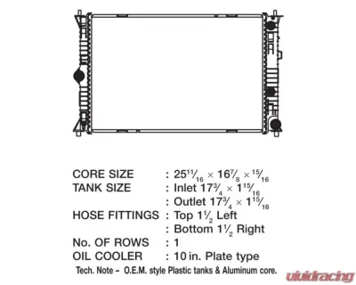 CSF Radiators OEM Plastic Radiator for Mazda 6 2.5L 2009-2010, Aluminum Core, Crossflow - 3410