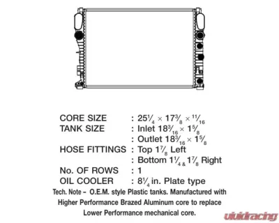 CSF Radiators OEM Plastic Radiator for Mercedes-Benz E320 3.2L 2003-2006, Aluminum Core - 3428