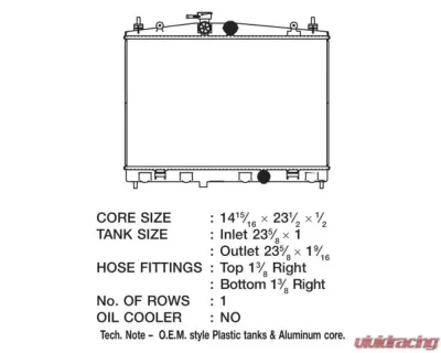 CSF Radiators OEM Plastic Radiator for Nissan Cube 1.8L 2009-2014, Aluminum Core - 3432