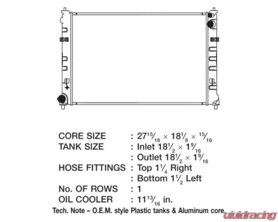CSF Radiators OEM Plastic Radiator for Mazda MPV 3.0L 2002-2005, Aluminum Core - 3434