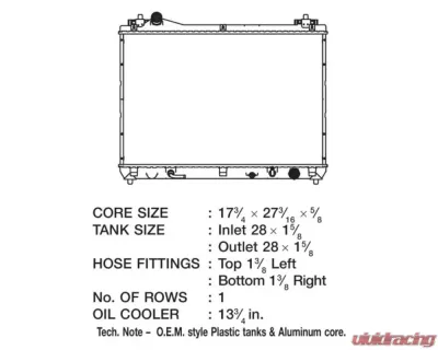 CSF Radiators OEM Plastic Radiator for Suzuki Grand Vitara 2.4L 2009-2013, Aluminum Core - 3443