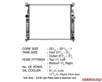 CSF Radiators CSF OEM Plastic Radiator for Mercedes-Benz GL320 3.0L 2007-2009 - 3457