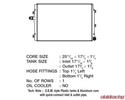 CSF Radiators OEM Plastic Radiator for Volkswagen Beetle 2.0L 2013-2014, Aluminum Core - 3459