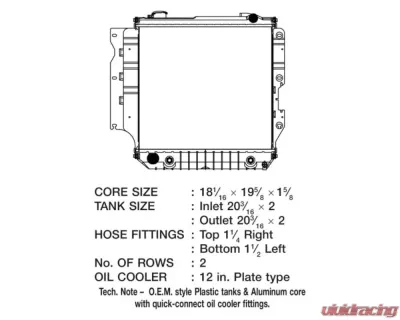 CSF Radiators CSF OEM Plastic Radiator for Jeep Wrangler 2.4L 2005-2006, Downflow Design - 3465