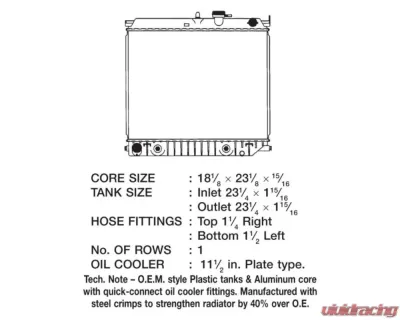 CSF Radiators CSF OEM Plastic Radiator for GMC Canyon 2.8L 2004-2006 - 3471