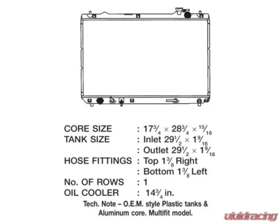 CSF Radiators Engine Coolant Radiator for Toyota Highlander 3.0L 2001-2003, Plastic-Aluminum - 3473