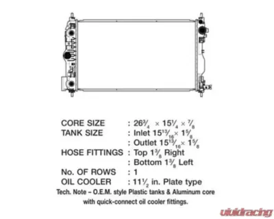CSF Radiators OEM Plastic Radiator for Buick Allure, Lacrosse, Regal, Impala, Malibu 2010-2020 - 3577