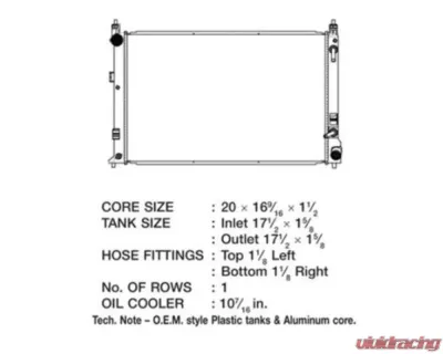 CSF Radiators Plastic Tank-Aluminum Core Radiator for Nissan Versa 1.6L 2012-2019 - 3622