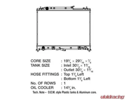 CSF Radiators Plastic-Aluminum Radiator for Mazda CX-9 3.7L 2007-2015, 19.75"x29.44" - 3689