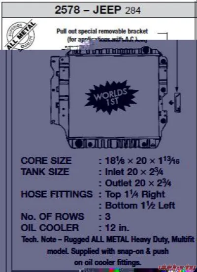 CSF Radiators 3 Row Copper Core Radiator for 87-04 Jeep Wrangler YJ TJ - 2578