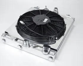 CSF Cooling - Racing & High Performance Division Universal Half Radiator - Evo 7/8/9 / 92-00 Civic - w/ SPAL Fan & Shroud Center