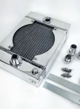 CSF Radiators The KING Cooler Drag Race Radiator 2-Row Aluminum with SPAL Fan & Kit                                     - 7065 - Image 2