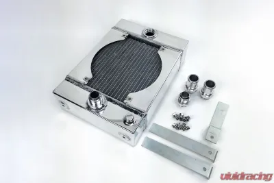 CSF Radiators The KING Cooler Drag Race Radiator 2-Row Aluminum with SPAL Fan & Kit - 7065