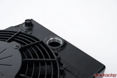 CSF Radiators The KING Cooler Drag Race Radiator w/ SPAL Fan & Mounting Kit - Black - 7065B