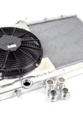 CSF Cooling - Racing & High Performance Division Mitsubishi Evo 4/5/6/7/8/9 Full Size Slim All-Aluminum Radiator w/ 12in SPAL Fan Center                                     - 7075 - Image 4