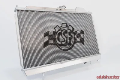 CSF Cooling - Racing & High Performance Division Mitsubishi Evo 4/5/6/7/8/9 Full Size Slim All-Aluminum Radiator w/ 12in SPAL Fan Center - 7075