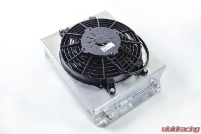 CSF Cooling - Racing & High Performance Division 13.8in x 10in Dual Fluid Bar & Plate HD Oil Cooler w/9in SPAL Fan - 8026