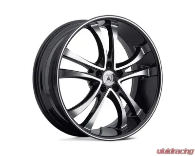 Asanti ABL-6 Wheel 22x10 5x115 20mm Machined Face w/Black Lip - ABL6-22101520MB