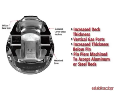 Manley 87.00mm +1.0mm 10.0 Platinum Series Turbo Tuff Dish Piston Set w/ Rings Toyota Supra Turbo 3.4L 1993-1998 - 629310CE-6