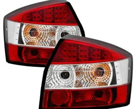 Spyder Auto Red Clear LED Tail Lights for Audi A4 2002-2005, ALT-YD-AA402-LED-RC