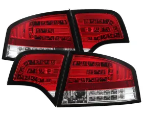 Spyder Auto Red Clear LED Tail Lights for Audi A4 4-Door 2006-2008, ALT-YD-AA406-G2-LED-RC