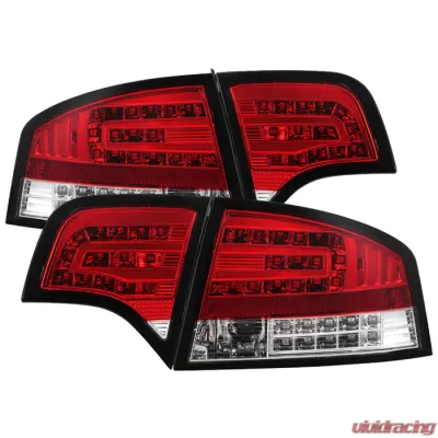 Spyder Auto Red Clear LED Tail Lights for Audi A4 4-Door 2006-2008, ALT-YD-AA406-G2-LED-RC - ALT-YD-AA406-G2-LED-RC