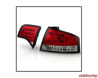 Spyder Auto Red Clear LED Tail Lights for Audi A4 4-Door 2006-2008, ALT-YD-AA406-G2-LED-RC - ALT-YD-AA406-G2-LED-RC