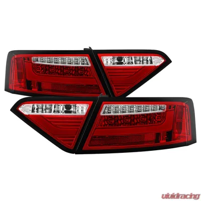 Spyder Auto LED Tail Lights Red Clear for Audi A5 2008-2012, ALT-YD-AA508V2-LED-RC - ALT-YD-AA508V2-LED-RC