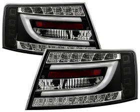 Spyder Auto Black LED Taillights with Light Bar for Audi A6 4-Door 2005-2008