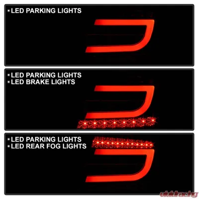 Spyder Auto Black LED Taillights with Light Bar for Audi A6 4-Door 2005-2008 - ALT-YD-AA605-LBLED-BK