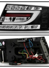 Spyder Auto Black LED Taillights with Light Bar for Audi A6 4-Door 2005-2008                                     - ALT-YD-AA605-LBLED-BK - Image 2