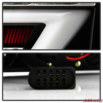 Spyder Auto Black LED Taillights with Light Bar for Audi A6 4-Door 2005-2008 - ALT-YD-AA605-LBLED-BK