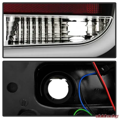 Spyder Auto Black LED Taillights with Light Bar for Audi A6 4-Door 2005-2008 - ALT-YD-AA605-LBLED-BK