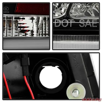 Spyder Auto Black LED Taillights with Light Bar for Audi A6 4-Door 2005-2008 - ALT-YD-AA605-LBLED-BK