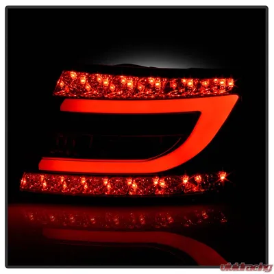 Spyder Auto Black LED Taillights with Light Bar for Audi A6 4-Door 2005-2008 - ALT-YD-AA605-LBLED-BK
