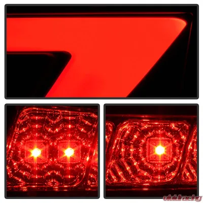 Spyder Auto Black LED Taillights with Light Bar for Audi A6 4-Door 2005-2008 - ALT-YD-AA605-LBLED-BK