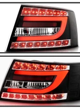 Spyder Auto Black LED Taillights with Light Bar for Audi A6 4-Door 2005-2008                                     - ALT-YD-AA605-LBLED-BK - Image 9
