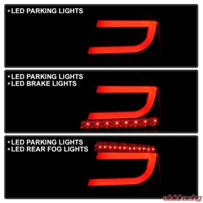 Spyder Auto Smoke Black LED Taillights Light Bar for Audi A6 4-Door 2005-2008 - ALT-YD-AA605-LBLED-SM