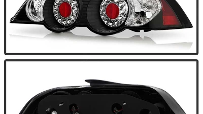 Spyder Auto Black LED Tail Lights for Acura RSX 2002-2004, Custom Fit, Durable Design                                     - ALT-YD-ARSX02-LED-BK - Image 2