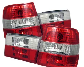 Spyder Auto Red Clear Euro Style Taillights for BMW E34 540i Touring 1993-1995