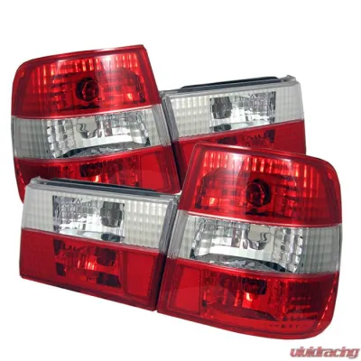Spyder Auto Red Clear Euro Style Taillights for BMW E34 540i Touring 1993-1995 - ALT-YD-BE3488-RC
