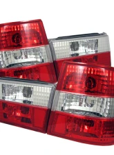 Spyder Auto Red Clear Euro Style Taillights for BMW E34 540i Touring 1993-1995                                     - ALT-YD-BE3488-RC - Image 6