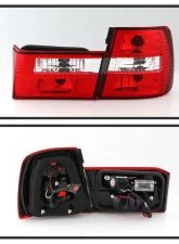Spyder Auto Red Clear Euro Style Taillights for BMW E34 540i Touring 1993-1995                                     - ALT-YD-BE3488-RC - Image 2