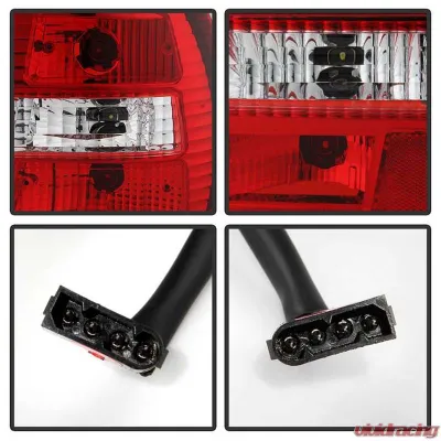 Spyder Auto Red Clear Euro Style Taillights for BMW E34 540i Touring 1993-1995 - ALT-YD-BE3488-RC