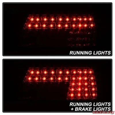 Spyder Auto Red Clear LED Taillights for BMW E38 L7 1998-2001, Custom Fit - ALT-YD-BE3895-LED-RC