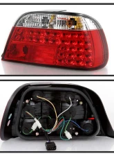 Spyder Auto Red Clear LED Taillights for BMW E38 L7 1998-2001, Custom Fit                                     - ALT-YD-BE3895-LED-RC - Image 2