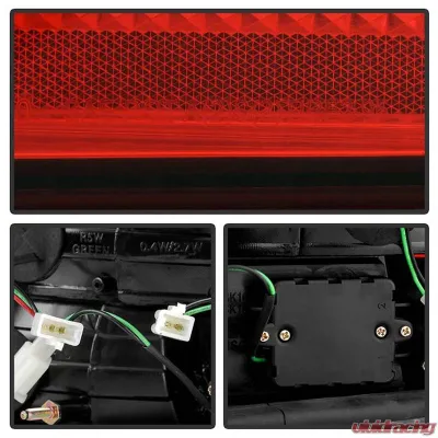 Spyder Auto Red Clear LED Taillights for BMW E38 L7 1998-2001, Custom Fit - ALT-YD-BE3895-LED-RC
