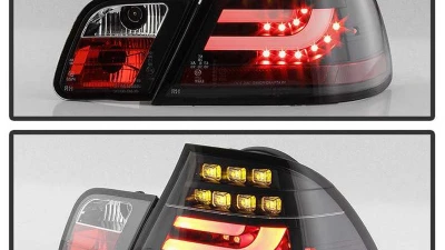 Spyder Auto Black LED Taillights with Light Bar for BMW E46 330xi 2001-2003                                     - ALT-YD-BE4600-LBLED-BK - Image 8